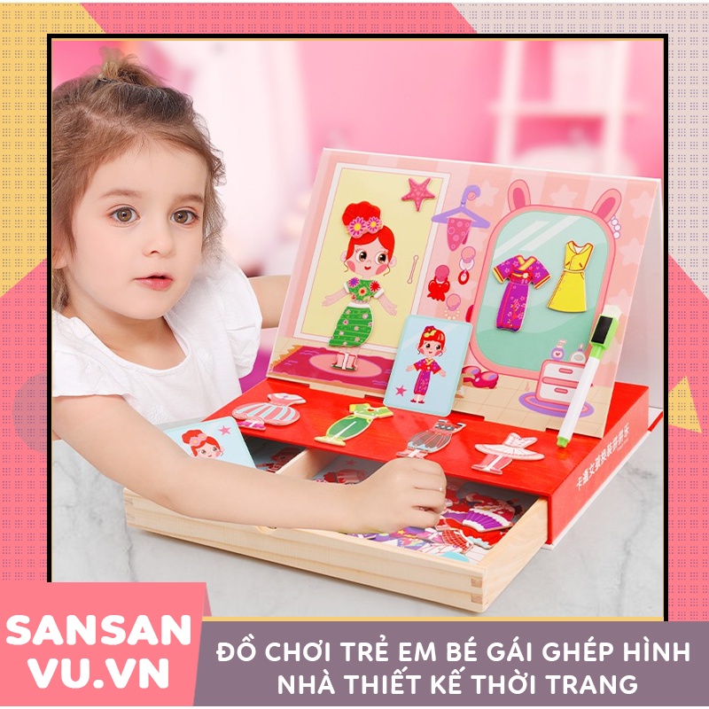 Đồ chơi trẻ em bé gái ghép hình nhà thiết kế thời trang - trò chơi giáo dục phát triển trí não cho bé
