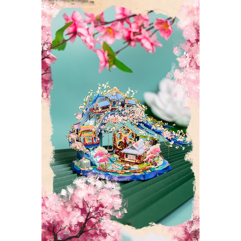 Mô hình lắp ghép kim loại 3d Đào hoa nguyên ký