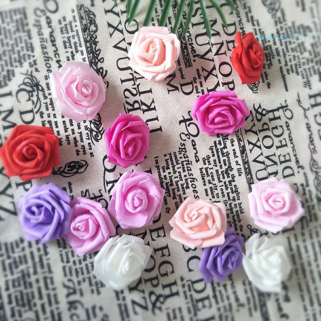 Set 100 Hoa Hồng Giả Nhiều Màu Sắc Dùng Để Trang Trí Tiệc Cưới