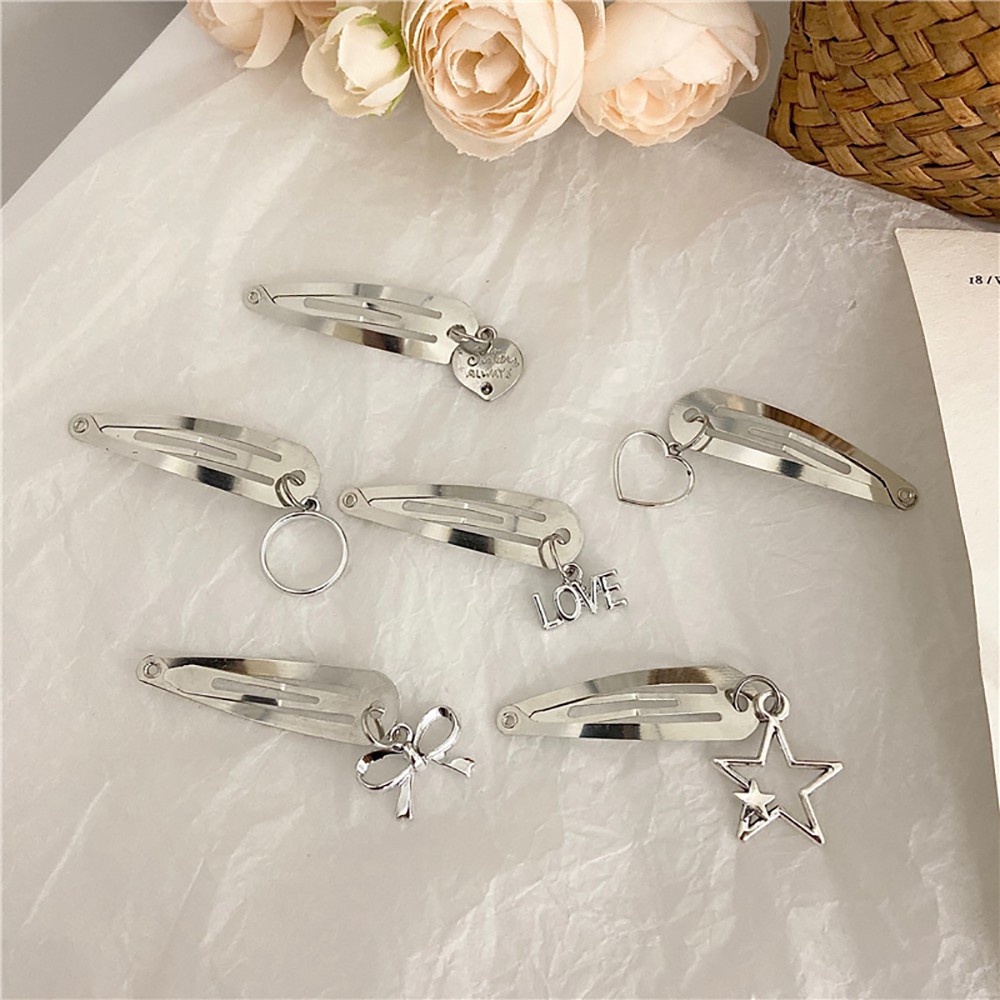 Kẹp tóc kim loại hình trái tim kiểu Hàn cho nữ