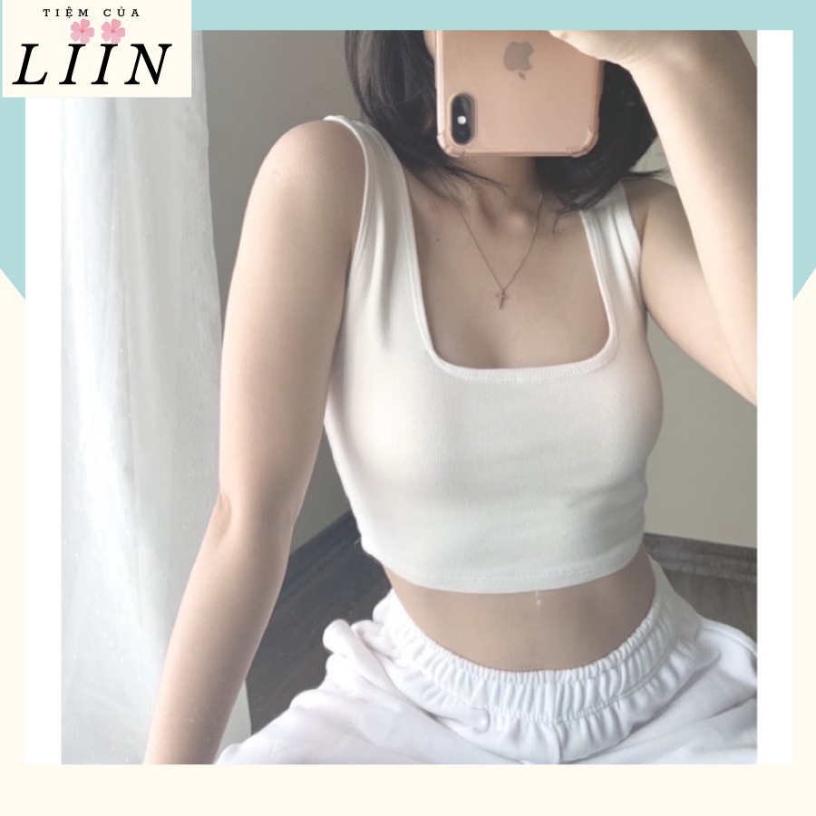Áo 3 lỗ Croptop Nữ, Áo Thun Chất Borip Không Tay Freesize