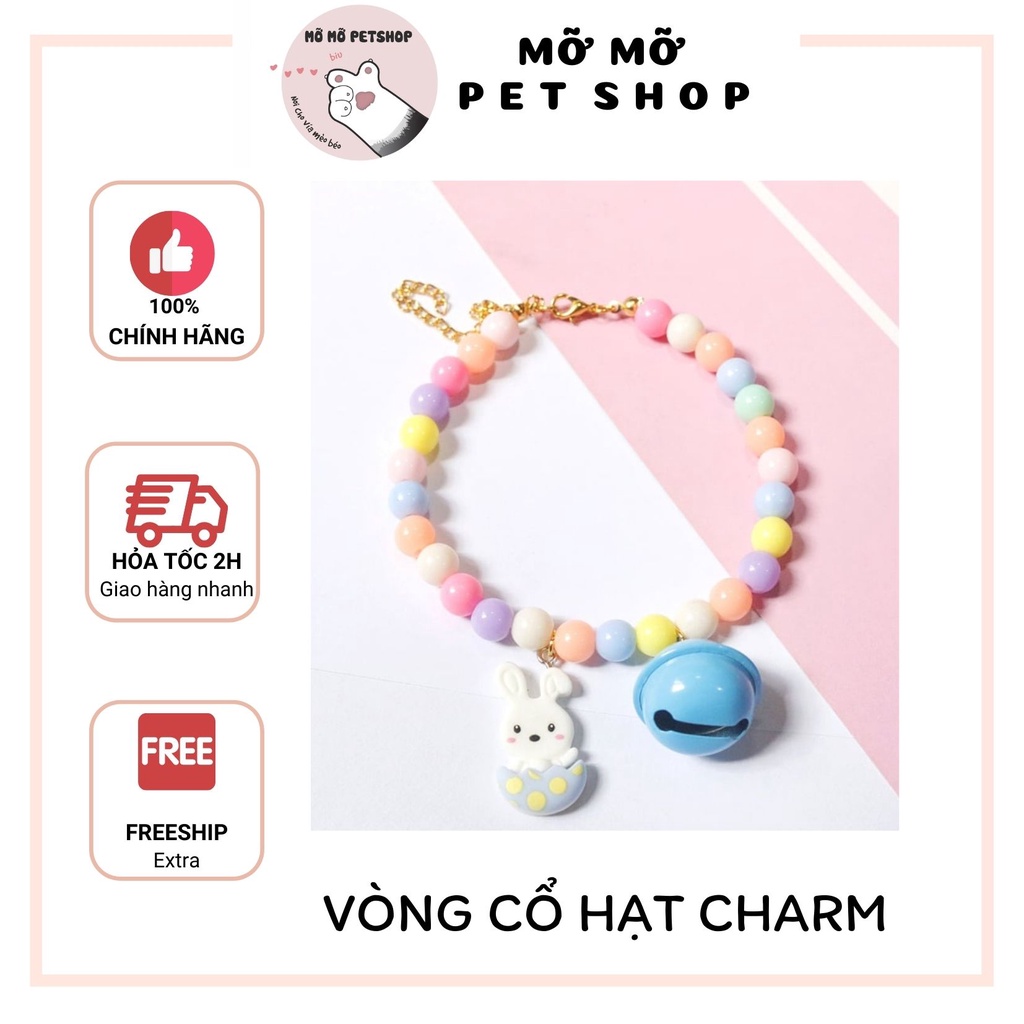 VÒNG CỔ HẠT ĐÍNH CHARM CHO MÈO