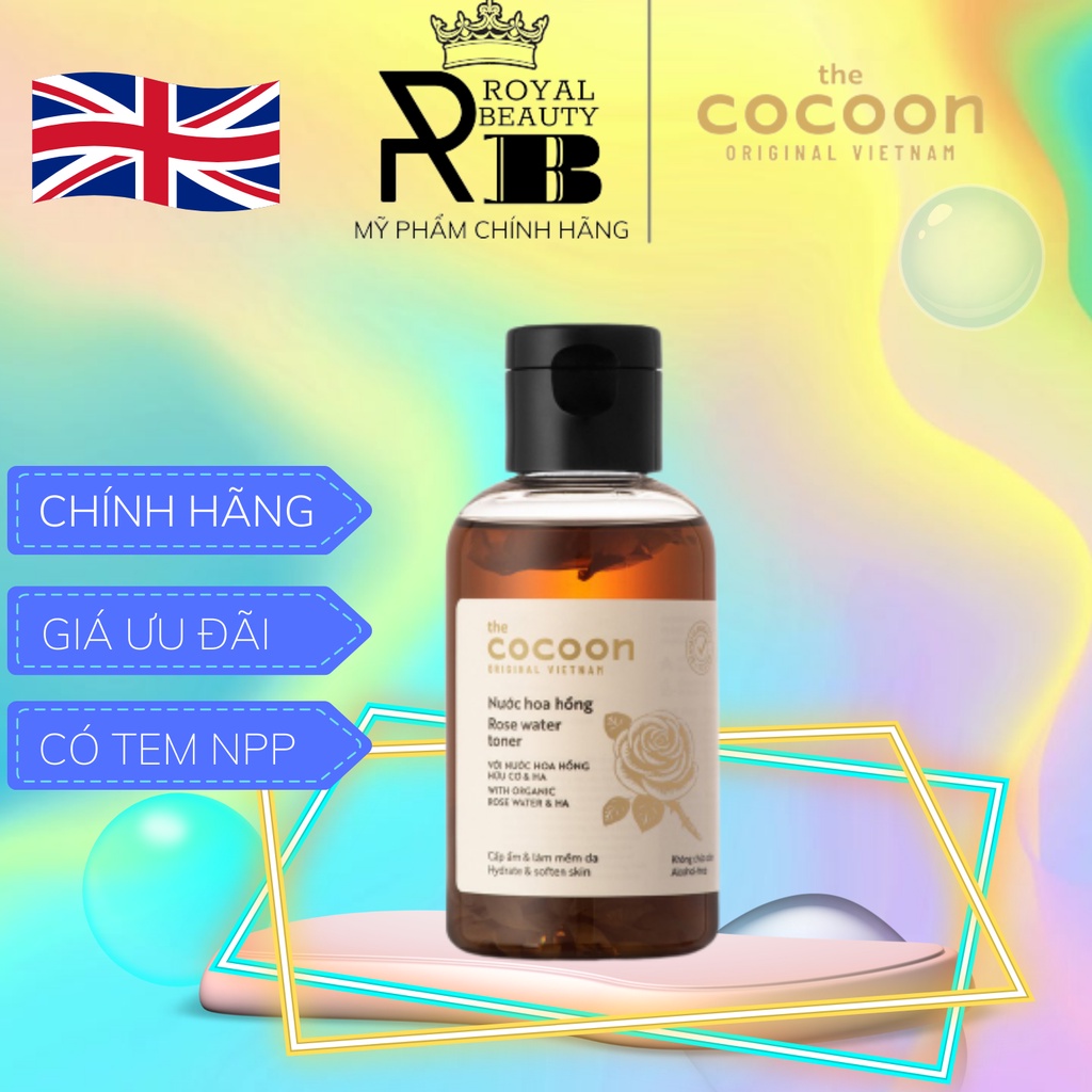 [Chính Hãng] Nước Cân Bằng Da Cocoon Chiết Xuất Hoa Hồng 140ml Rose Water Toner with Organic Rose Water &amp; HA