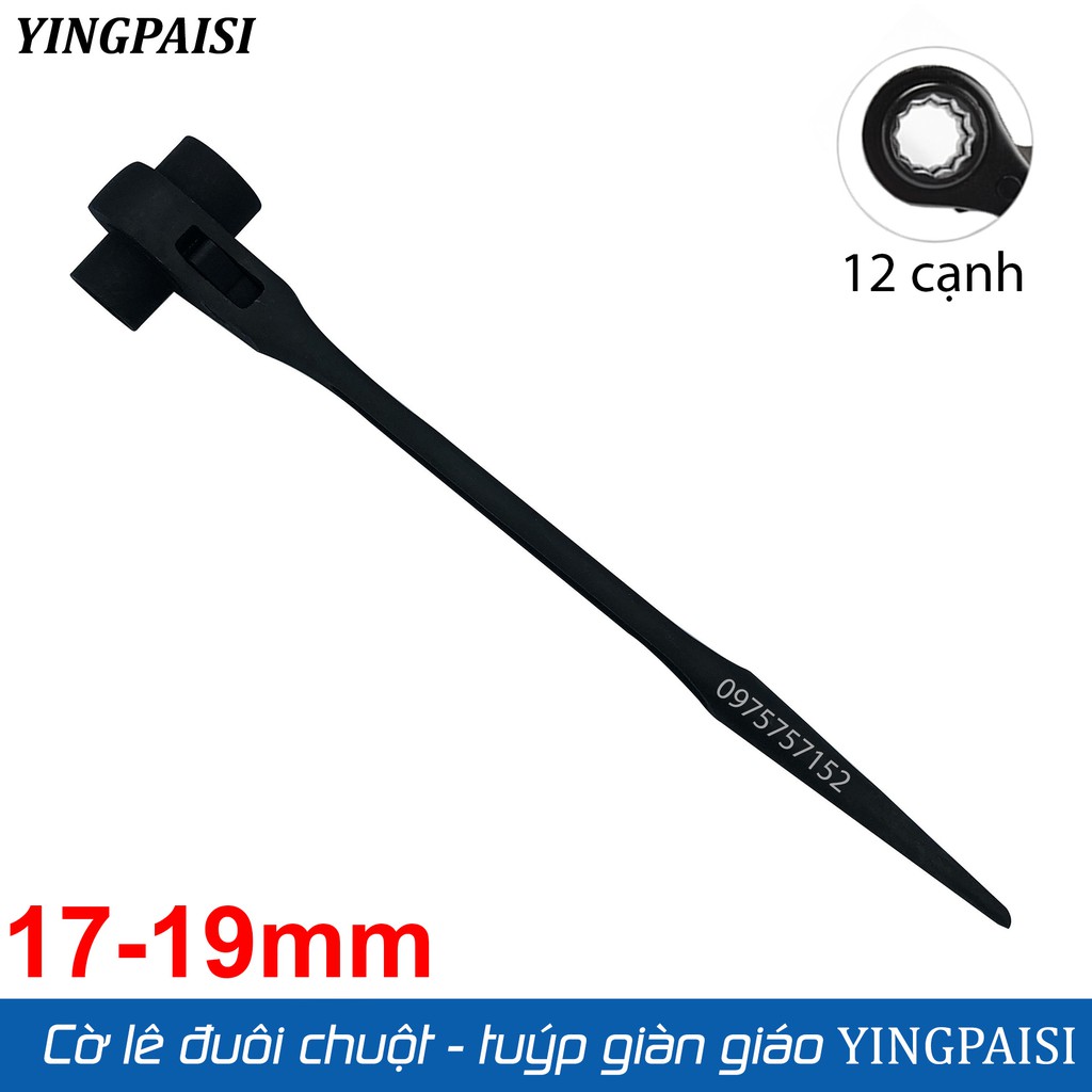 Cờ lê đuôi chuột 17-19mm, cờ lê giàn giáo tự động YINGPAISI thép cứng CR-V, tuýp giàn giáo đa năng 2 đầu