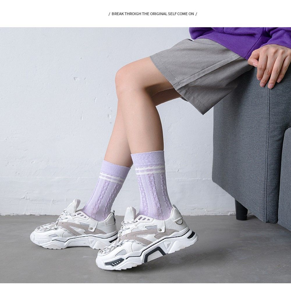 Đôi vớ cotton in họa tiết kẻ sọc caro đáng yêu sành điệu bắt mắt