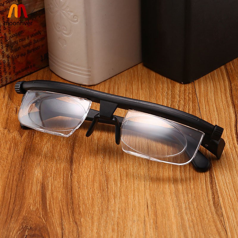 Portable Adjustable Strength Lens Glasses Variable Focus Distance Vision Zoom