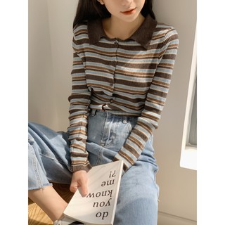 Áo len tăm mịn kẻ cổ đức LEN55 1994closet