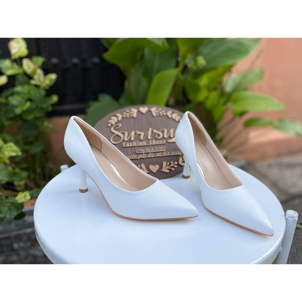 Cao gót 7cm mũi nhọn da mờ ( bộ màu mới) _ Ms: 7205