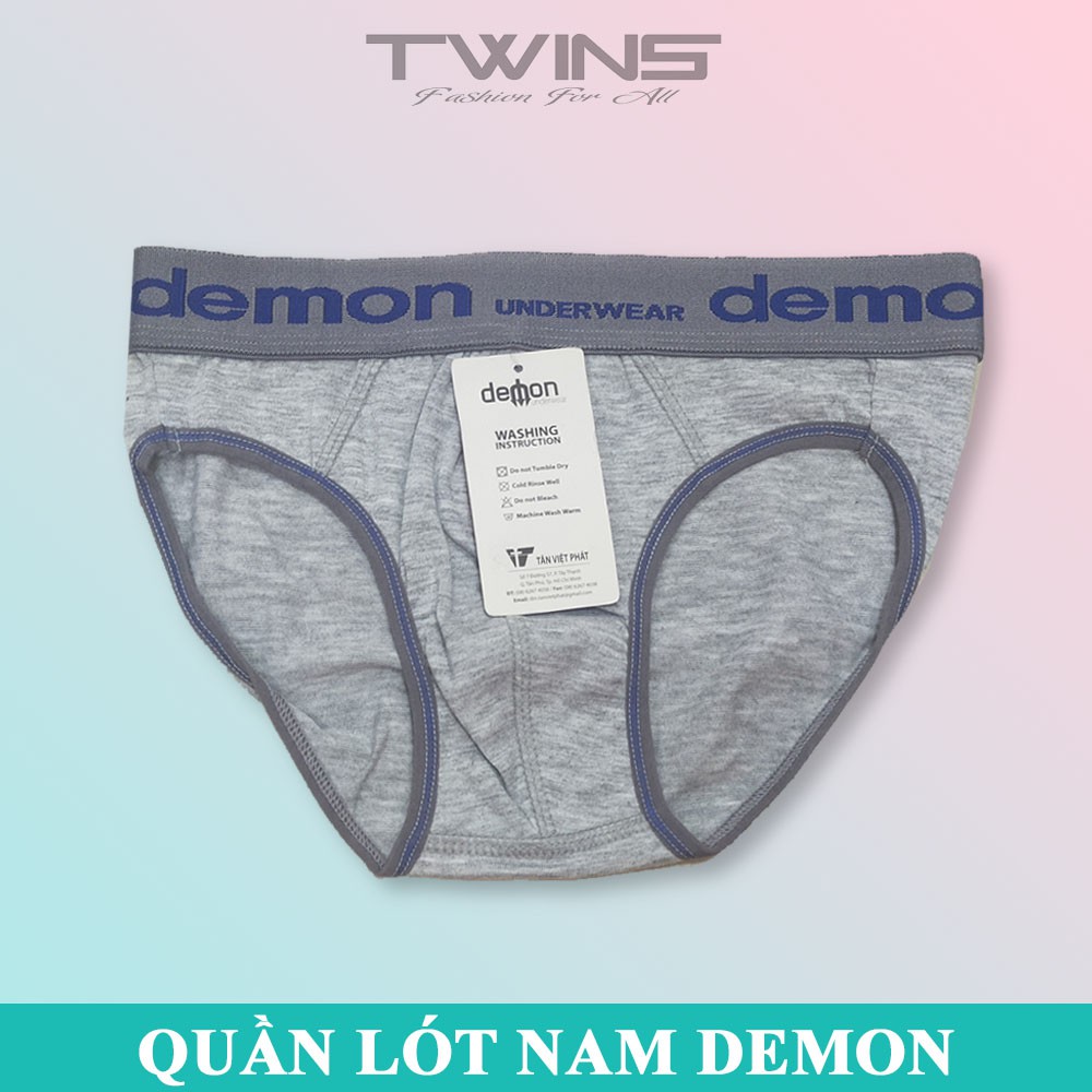 Quần lót nam tam giác cao cấp cotton Demon chính hãng lưng to bền đẹp, thoáng mát, thấm hút mồ hôi, co giãn thoải mái