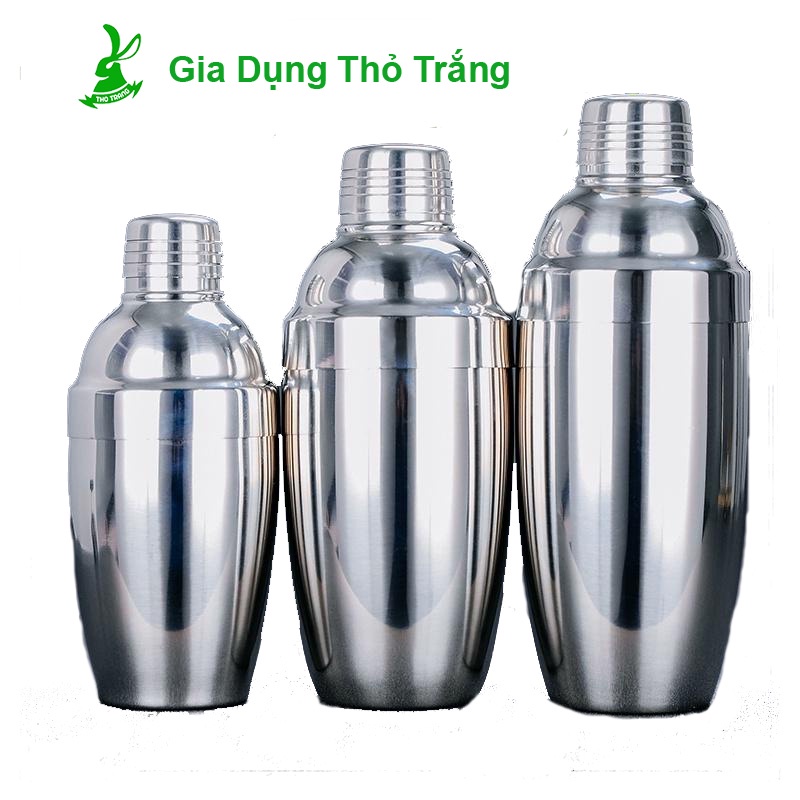 Bình lắc Shaker pha chế cocktail chất liệu inox (350 - 550 - 750 ml)