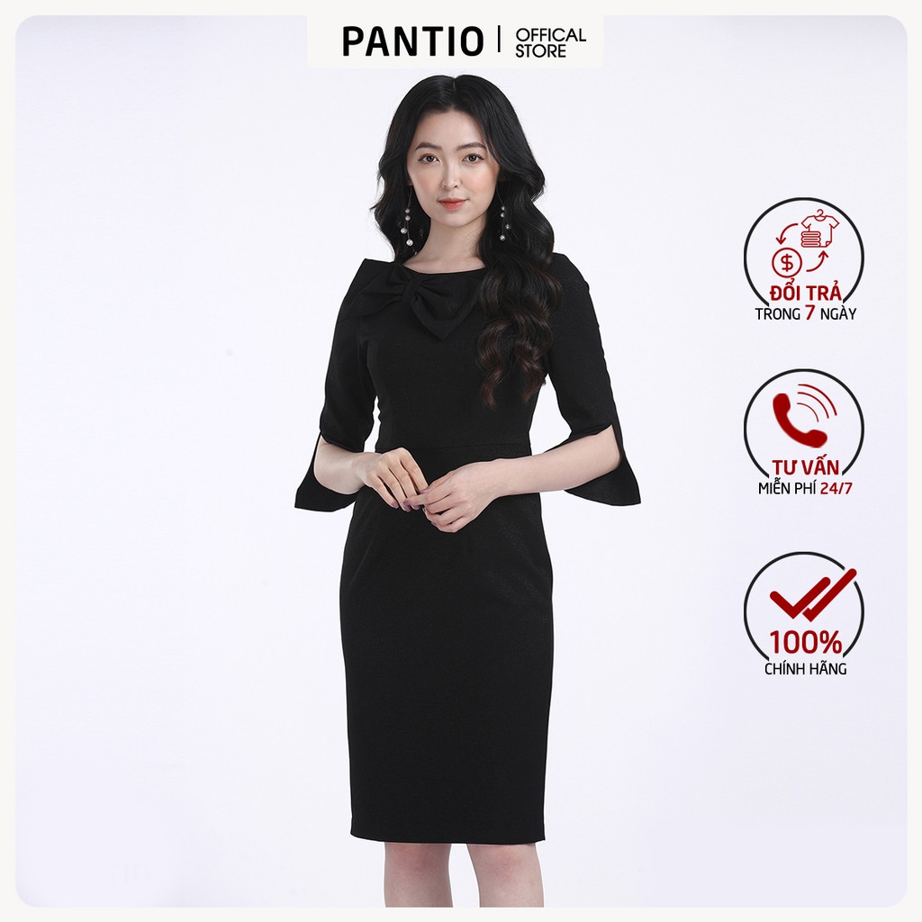 Đầm công sở chất liệu thô dáng ôm tay lỡ FDC72778 - PANTIO