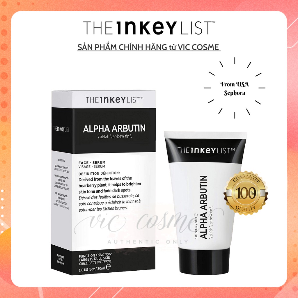 Tinh chất dưỡng trắng The INKEY List Alpha Arbutin 30ml