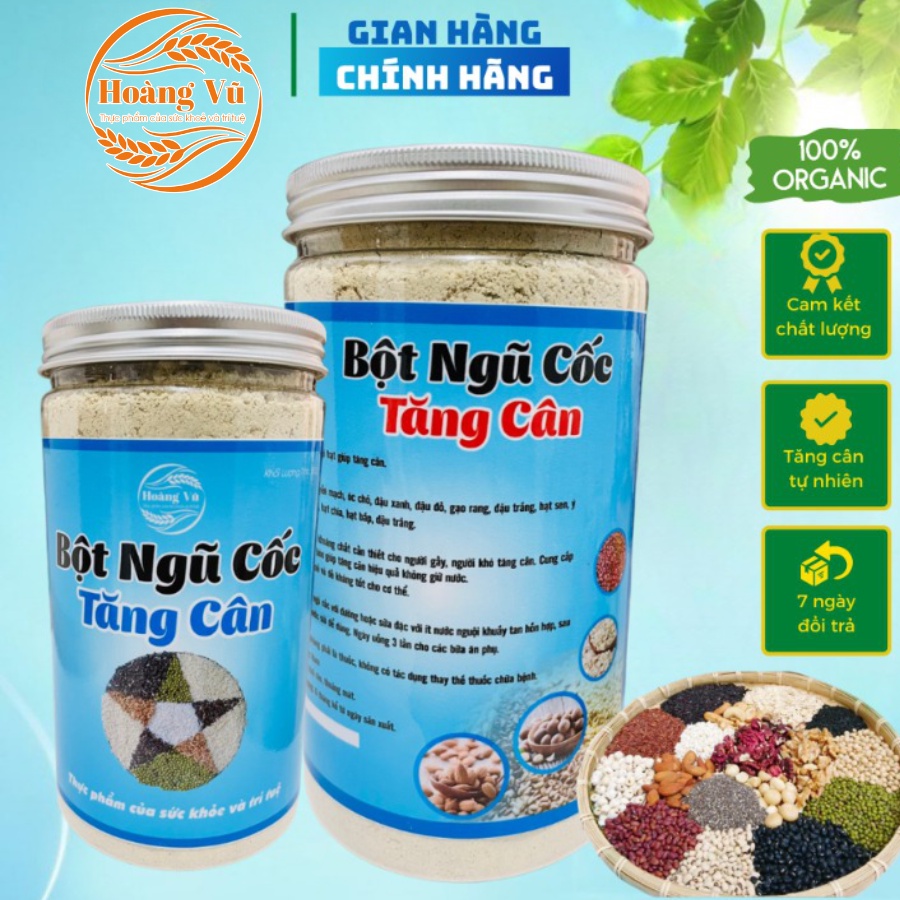 Ngũ cốc tăng cân Hoàng Vũ, bột ngũ cốc dinh dưỡng cho người gầy hũ 500gr