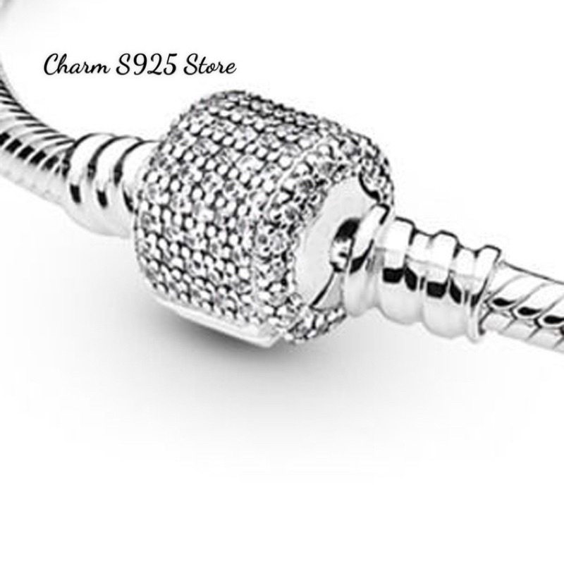KHOÁ CHỐT THAY THẾ VÒNG PAN HÌNH TRỤ ĐÍNH ĐÁ BẠC S925 CAO CẤP