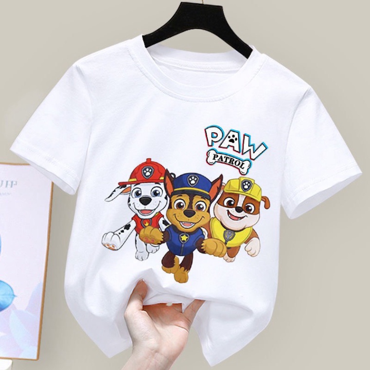 ( Km ) Áo thun cho bé hình 3 con chó PAW ( Bé trai và gái).áo cho bé từ 6kg-30kg.AL38.
