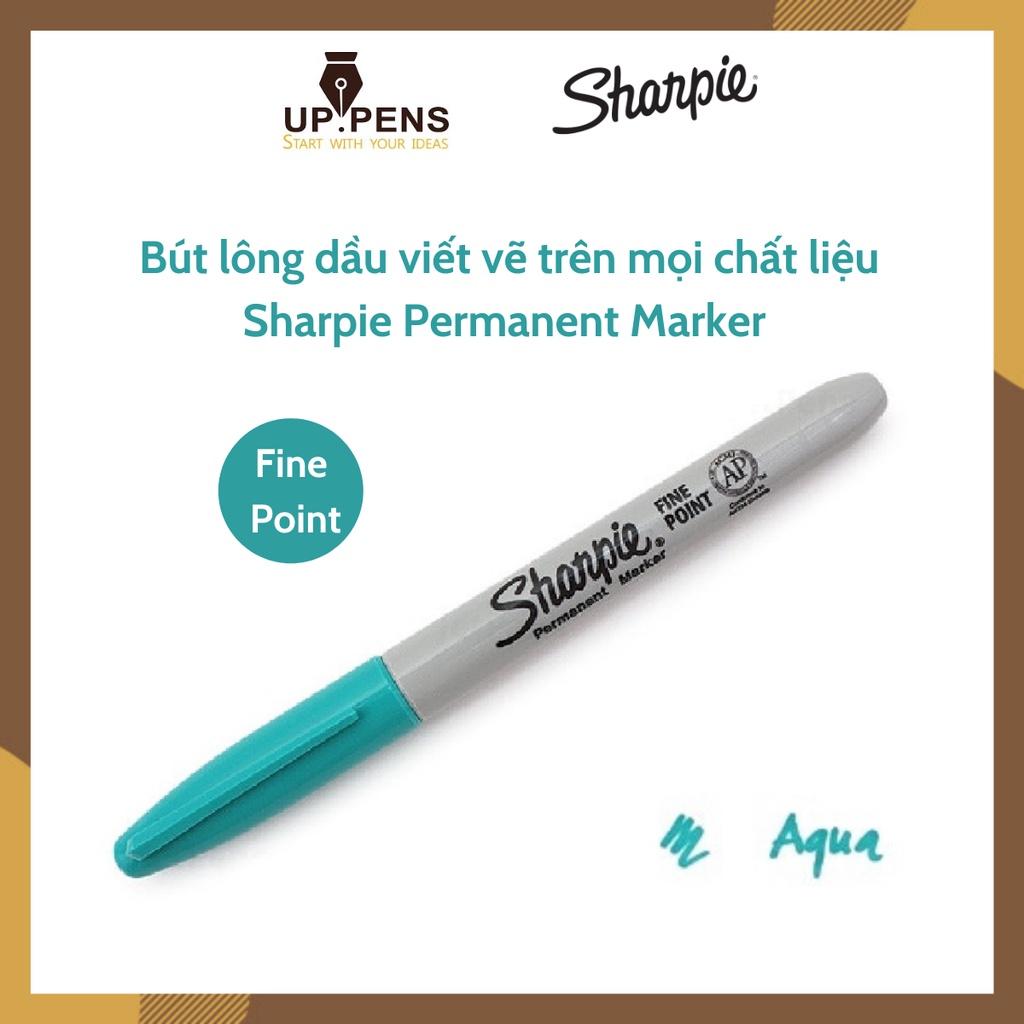 Bút lông dầu viết vẽ trên mọi chất liệu Sharpie Permanent Marker – Fine Point – Màu xanh lam (Aqua Green)