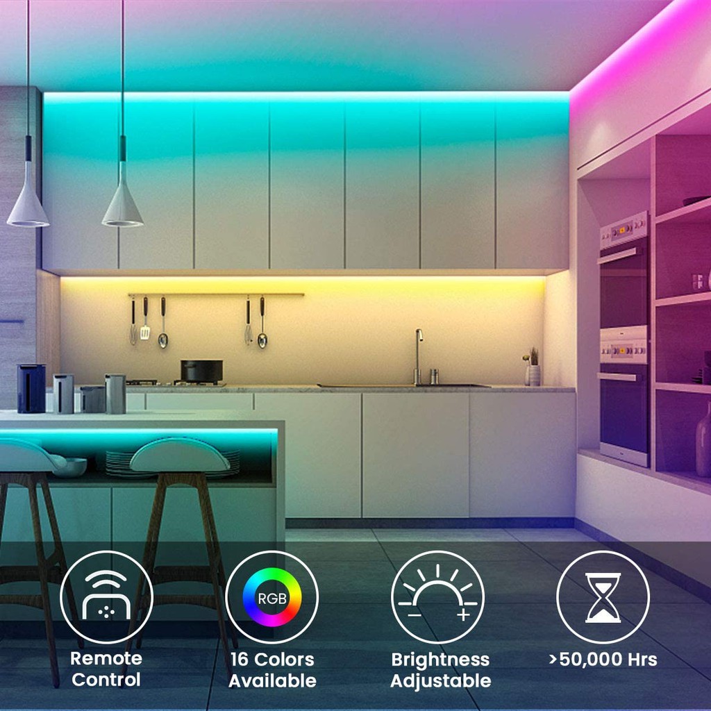 Bộ đèn LED dây dán 5050 phủ keo silicon đổi 7 màu V-L-D-RGB +Nguồn+Điều khiển giá siêu tốt