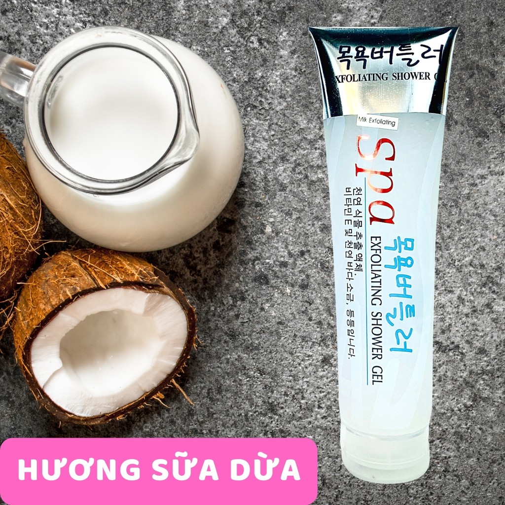 Tẩy tế bào chết SPA Hàn Quốc 350ml - Gel tẩy tế bào chết toàn thân, dưỡng da trắng sáng, tẩy da chết body PLTPINKY