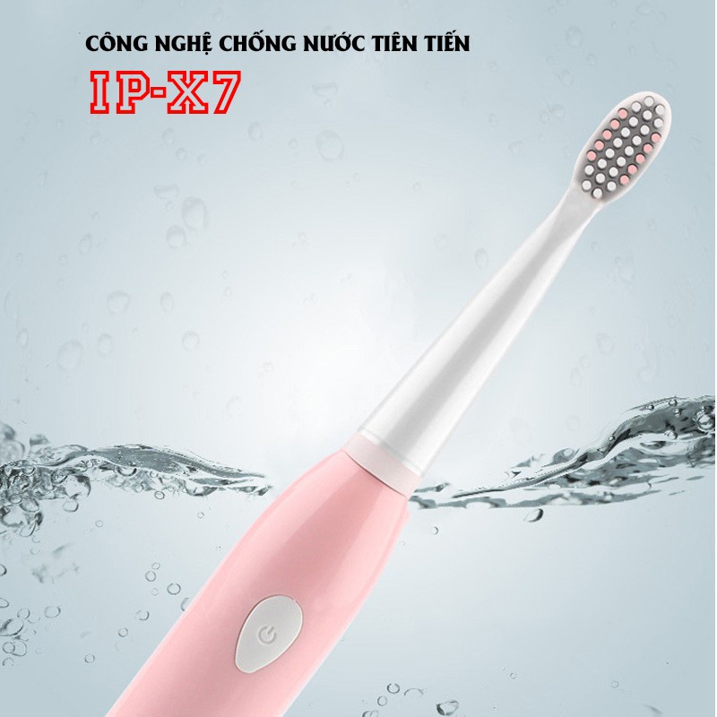 Bàn chải điện ELECTRIC TOOTHBRUSH 5 chế độ - Tặng kèm 4 đầu bàn chải an toàn chuẩn loại 1