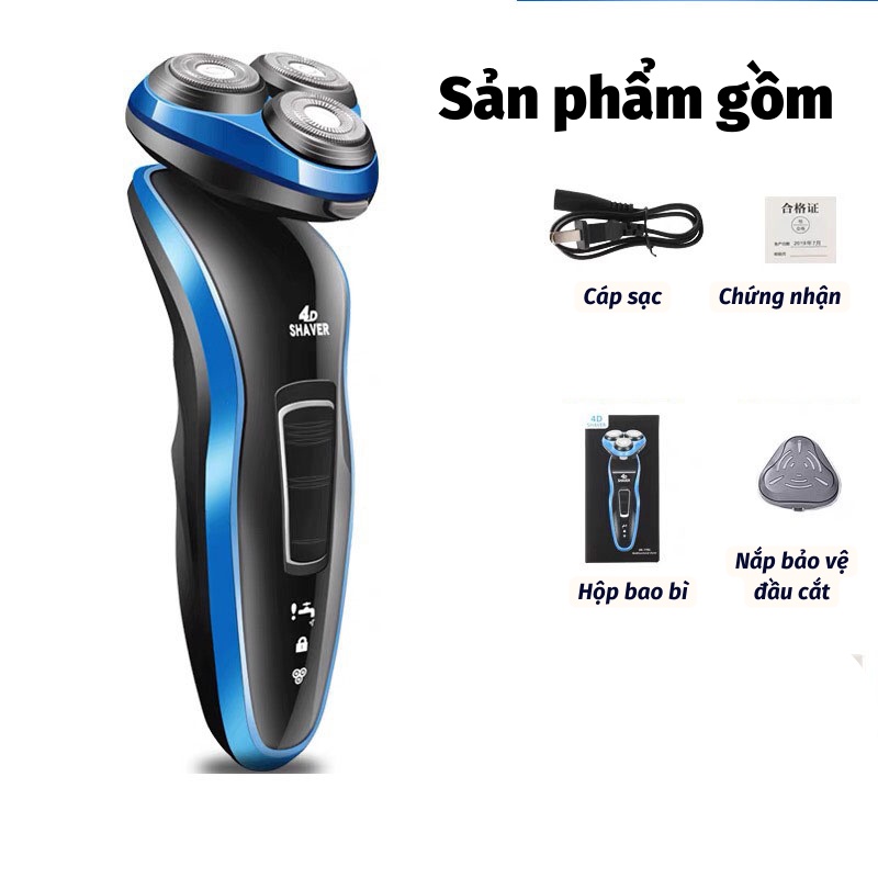 Máy Cạo Râu Mini Máy Cạo Râu Đa Năng 3 Lưỡi Kép Sắc Bén Chống Nước Titan.st