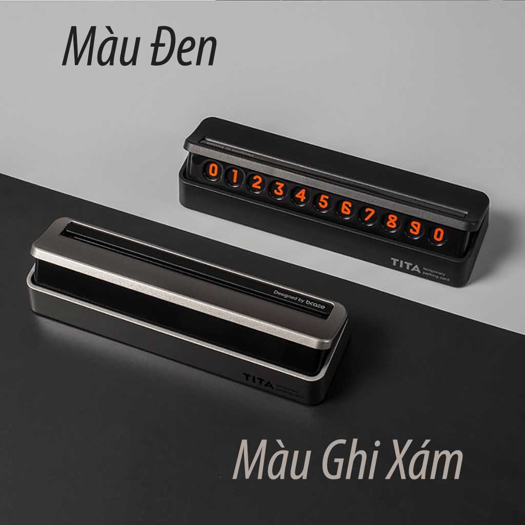 Bảng Số Điện Thoại Gắn Taplo Ôtô Hỗ Trợ Đỗ Xe Thông Minh (Màu Đen/Ghi Bạc) + Quà Tặng Khăn Lau Xe Đa Năng