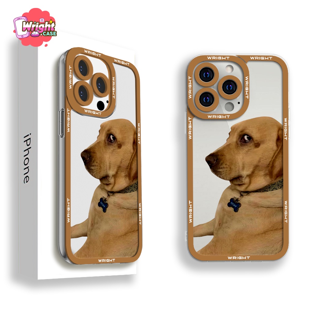 Ốp lưng iphone cạnh vuông chó ngốc hề hước Wrightcase 6plus/7/8/8plus/x/xs/11/12/pro/max/plus/promax