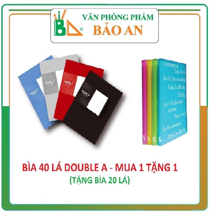 [ GIÁ RẺ ] File 40 Lá Cao Cấp Double A ( tặng kèm file 20 lá)