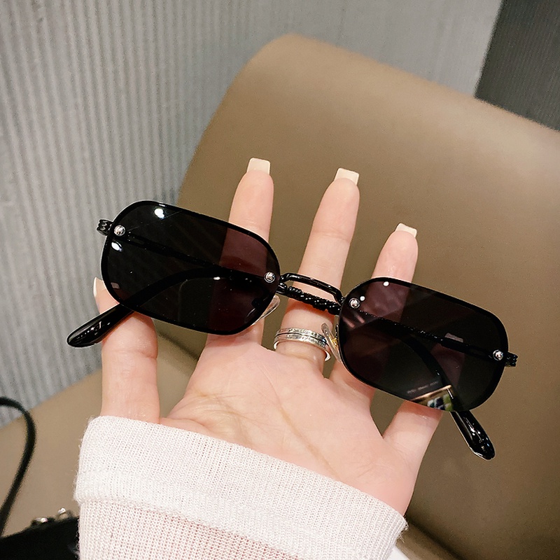 (KIQI-FASHION) COD Kính Mát Thời Trang Hình Chữ Nhật Chống Tia Uv400 Chất Lượng Cao