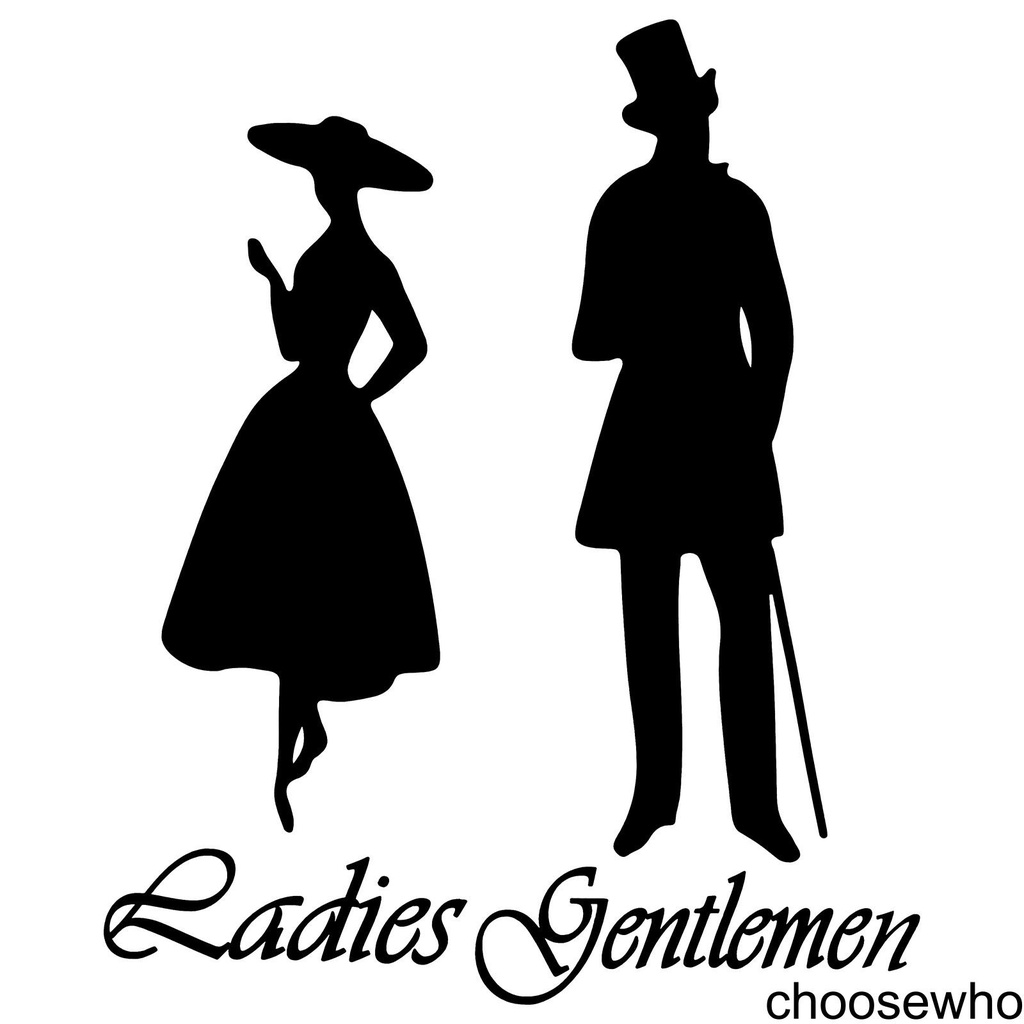 [CHOO] Ladies Gentlemen Toilet WC Bathroom Door Sign PVC Wall Stickers House Decoration Wallparper