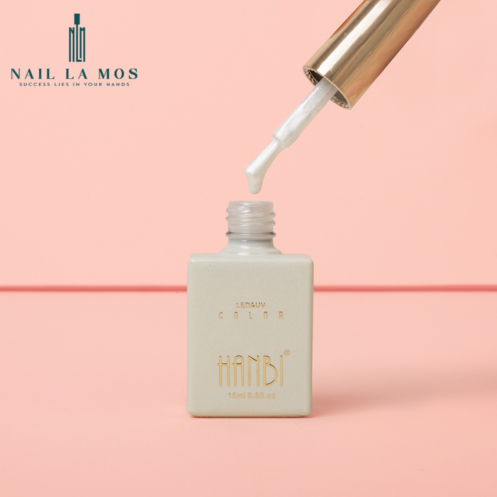 Sơn gel ánh ngọc trai Hanbi chính hãng - Sơn móng tay nhũ ánh trai 6 màu lấp lánh rất đẹp (15ml, lẻ chai)