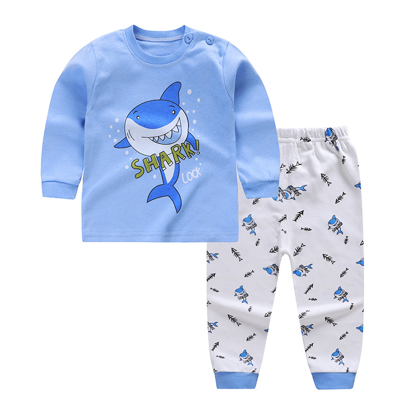 Spot 1-6 year old children cute long-sleeved children's pajamas cartoon pajamas baby pajamas