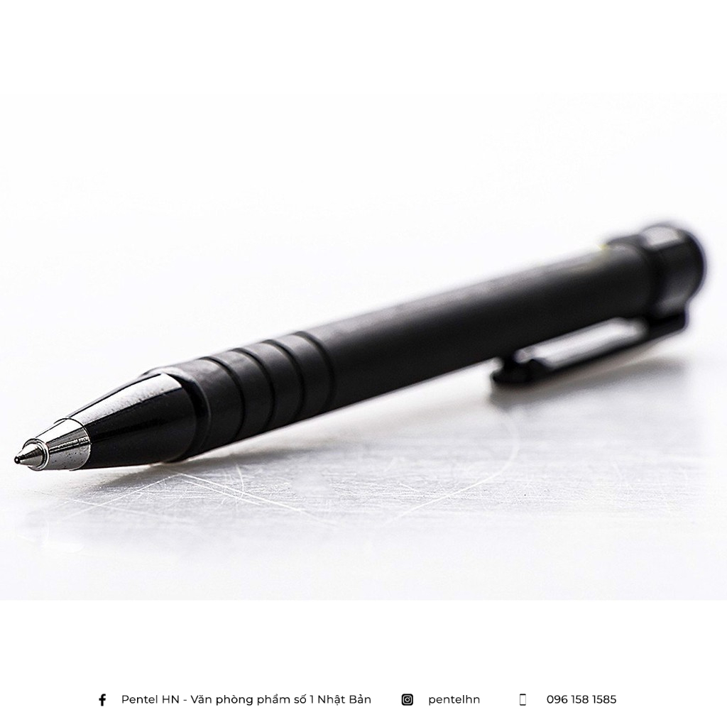 Bút Bi Bấm Nhật Bản Pentel BK250 Ngòi 0.5mm Mực Đen  | Đầu Bấm Thiết Kế Chắc Chắn | Mực Êm Trơn | Vỏ Đen Sang Trọng