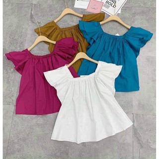  Áo trễ vai tay bèo mặc được 2 kiểu nhiều màu