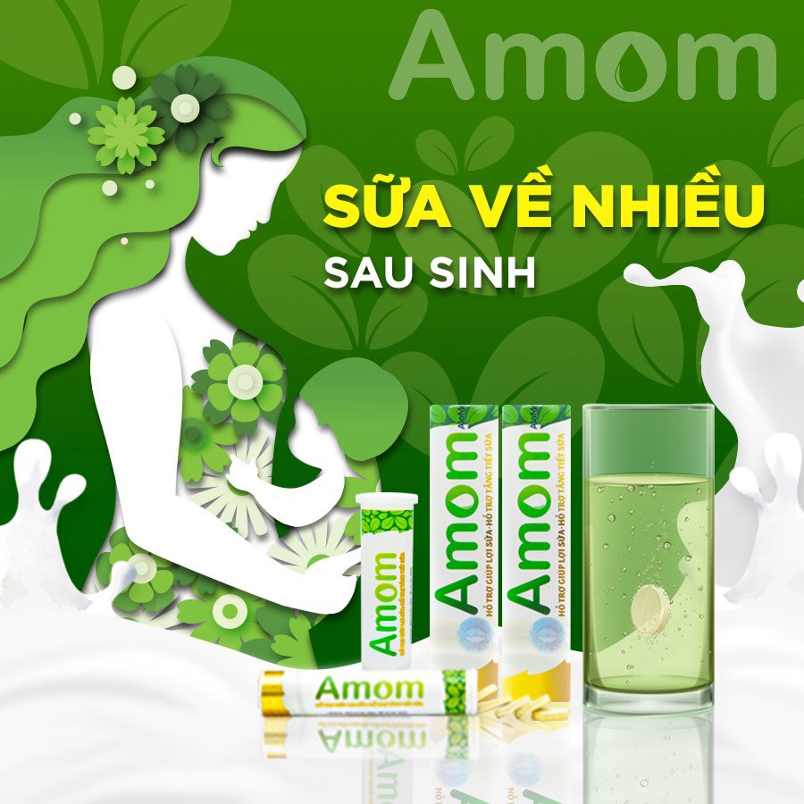 Viên sủi lợi sữa thảo mộc Amom 20 viên