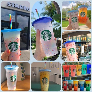 Starbucks bình nước nhựa 700ml có ống hút tiện lợi