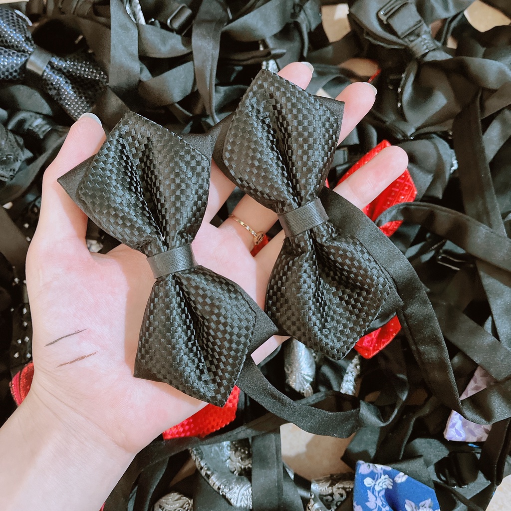 Nơ đeo cổ nam, Nơ nhọn 2 lớp cho chú rể [Cao Cấp]