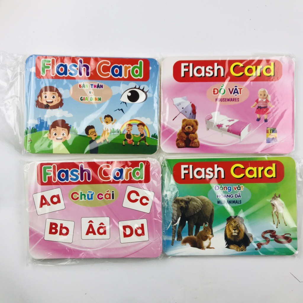 Bộ Thẻ Học Thông Minh 19 Chủ Đề song ngữ loại chuẩn Glenn Doman Flashcard phát triển tư duy cho bé