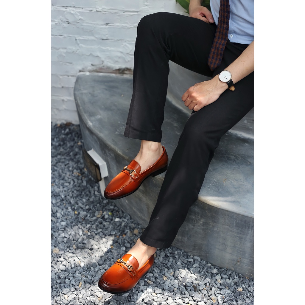 Giày Lười Loafer Nam Đai Dù Da Bò Nguyên Tấm Santoro Mã M661
