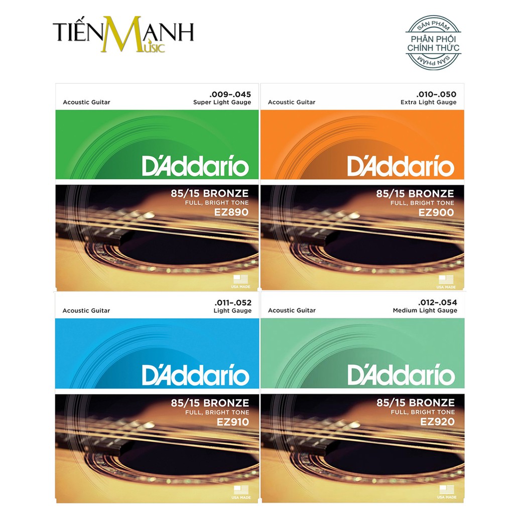 D'Addario EZ890, EZ900, EZ910, EZ920 - Bộ Dây Đàn Acoustic Guitar DAddario