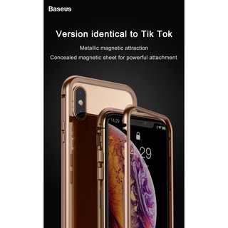 Ốp lưng hít nam châm kính 9H Baseus IPhone XS Max - Magnetic Case