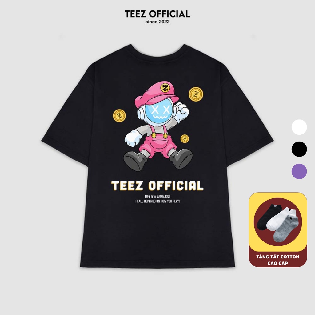 Áo Thun Unisex Nam Nữ TEEZ - TZ1034 Form Rộng Tay Lỡ Freesize