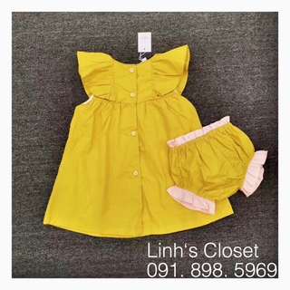 Bộ váy kèm chip bé gái (Ảnh thật tự chụp)