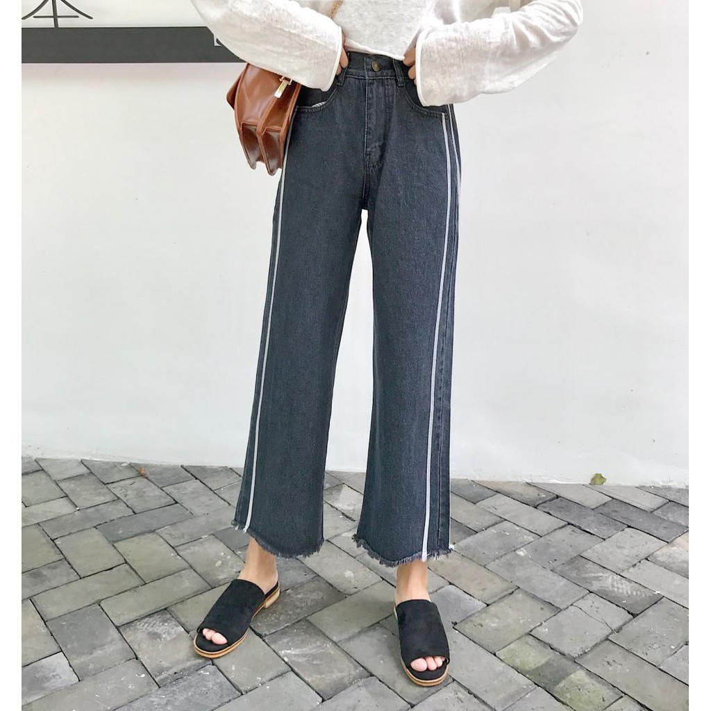 [Size S,XL ] Quần jeans nữ ống rộng lưng cao Ulzzang Quảng Châu QDJ16
