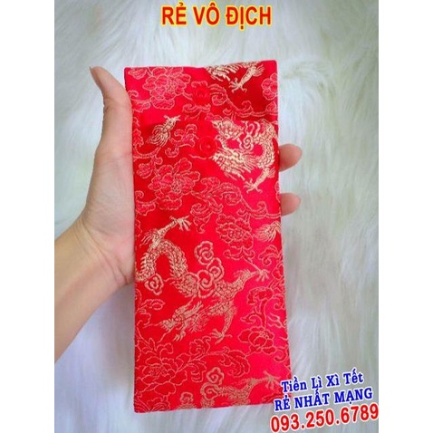 Bao lì xì vải gấm cực đẹp [hình thật] RỒNG DỌC NGỌC