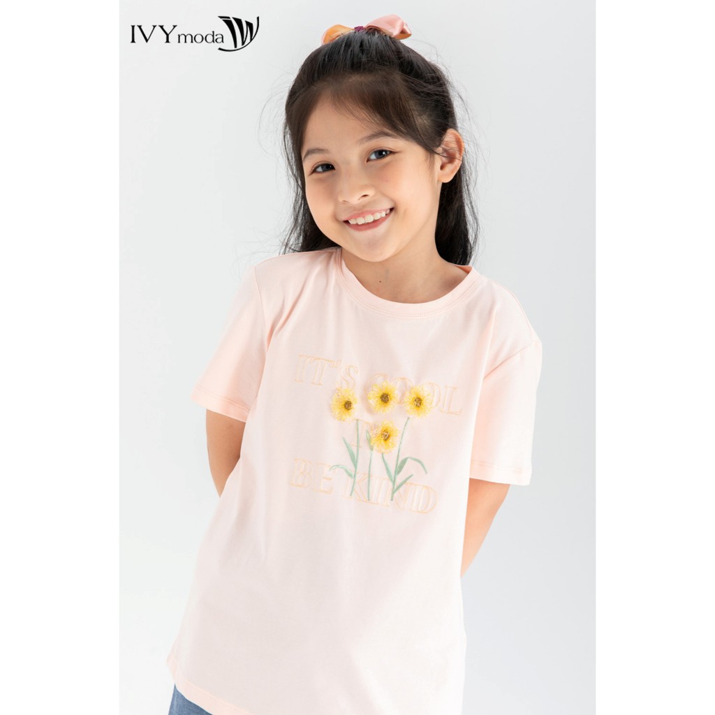 Áo thun bé gái it's cool be kind IVY moda MS 57G1344