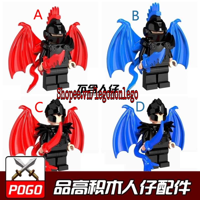 Phụ kiện Lego Bộ giáp rồng đen minifigure lính trung cổ PGPJ