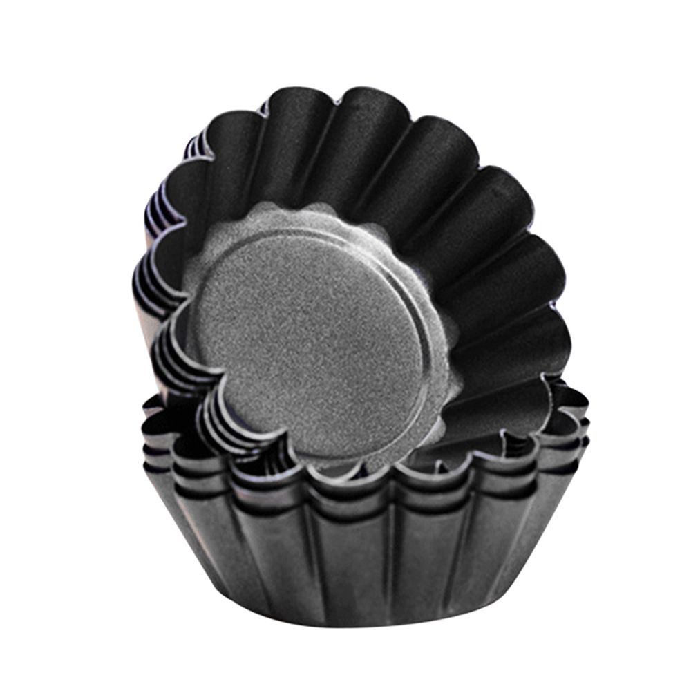 Set 10 Khuôn Làm Bánh Tart Mini Bằng Thép Carbon Chống Dính Nhiều Màu Có Thể Tái Sử Dụng