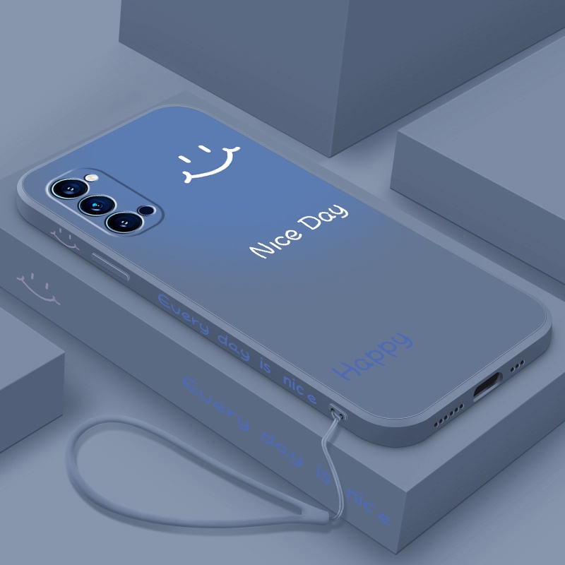 Ốp Điện Thoại Silicon Mềm Chống Sốc Màu Tương Phản In Hình Mặt Cười Cho OPPO reno 4 pro 4g reno 5 pro