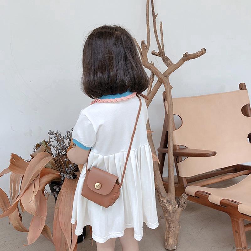 Đầm Bé Gái Tay Ngắn 1-6 Tuổi In Hoạt Tiết Hình Hoạt Hình