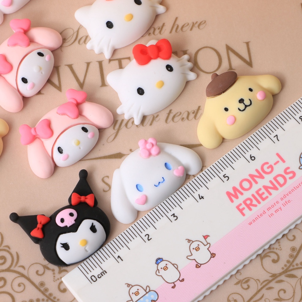 Charm (C292) slime/ Dụng Cụ Charm Trang Trí [Ko Keo &amp; Nút] Hình Gương mặt Thú sinh động